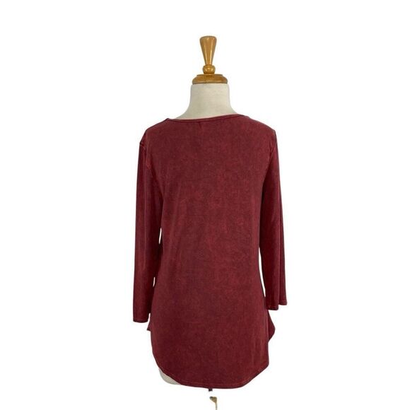 Christopher & Banks S Red Tunic Top Asymmetric Art To Wear Lagenlook Y2K Hippie - Picture 4 of 7